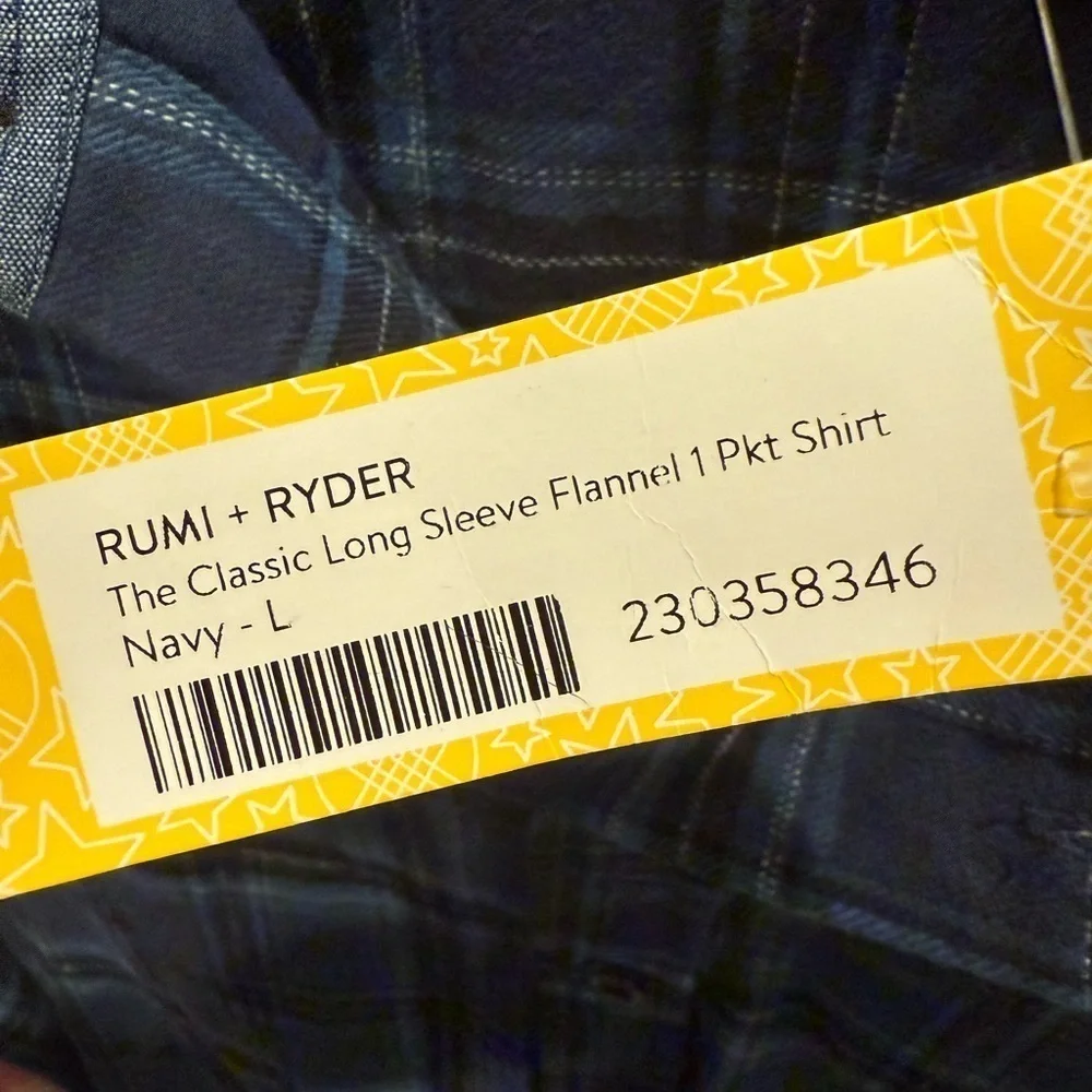 Rumi + Ryder Boys Plaid Button Up Shirt Blue Size Large 12/14 New with Tags